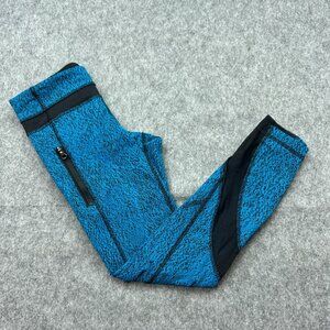 Lululemon Cropped Leggings Women's Size 4 Zip Pockets Blue Speckled